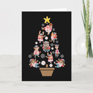 Carte Animaux de baseball Arbre de Noël