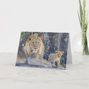 Carte Animaux de bébés cutest   Lion Dad & Cub