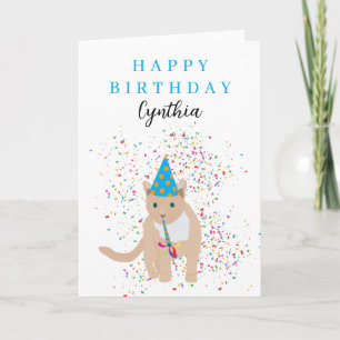 Carte Animaux de chat amusants ayant une fête Anniversai