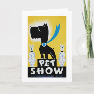 Carte Animaux de compagnie Show Chien Chat 1937 WPA