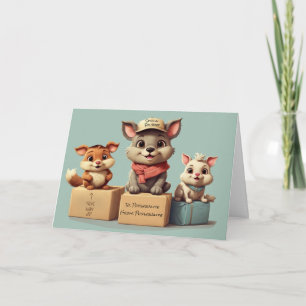 Carte Animaux de dessin animé mignons et drôles pour tou