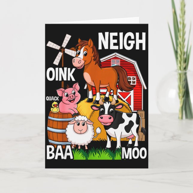 Carte Animaux de ferme mignons avec sons  (Devant)
