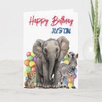 Animaux de la jungle mignons Anniversaire Personna