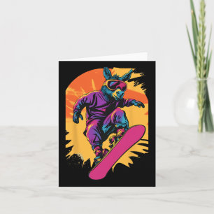 Carte Animaux De Snowboard - Âne Sur Snowboard Snowbo