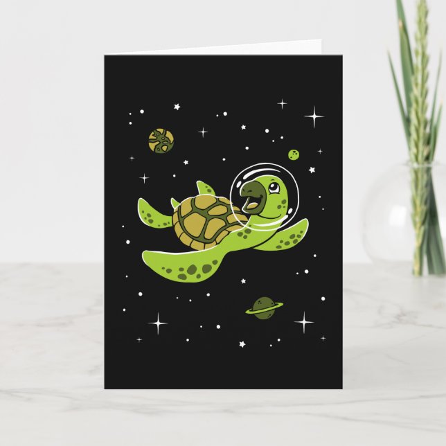 Carte Animaux de tortue dans l'espace (Devant)