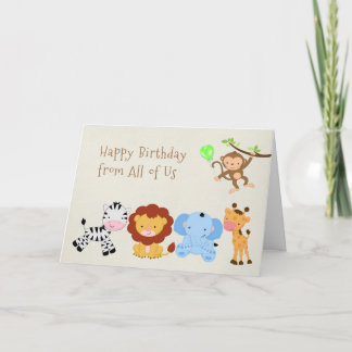 Carte Animaux de zoo mignons