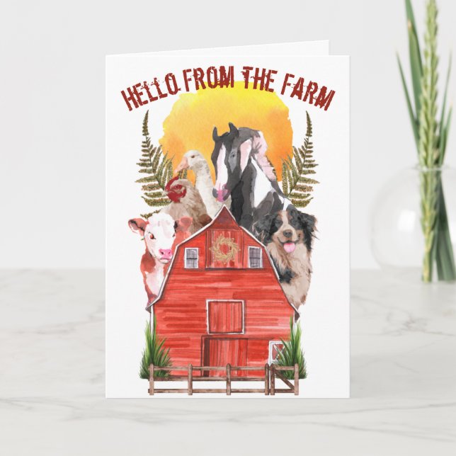 Carte Animaux d'élevage Bonjour de la ferme Salutation (Devant)