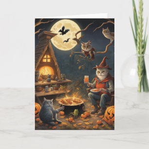 Carte Animaux fantaisistes de la forêt d'Halloween en ca