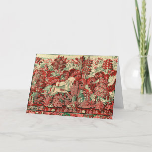 Carte ANIMAUX FANTASTIQUES, CHEVAUX, FORET Fleur Rouge V