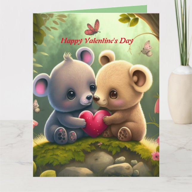 Carte Animaux mignons amoureux     (Devant)