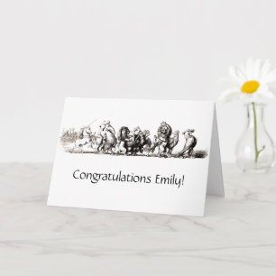 Carte Animaux Mignons Art Licorne Éléphant Lion Zoo