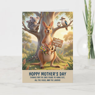 Carte Animaux Mignons Drôles Fête des Mères