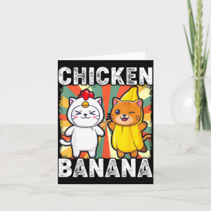 Carte Animaux Mignons En Costumes De Poulet Et De Banane