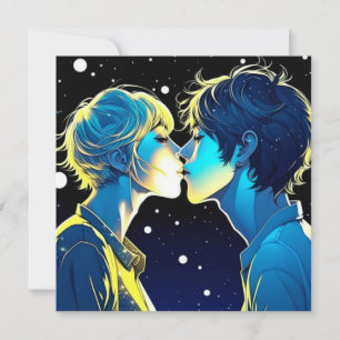Carte Anime Couple Romantique Personnalisé pour la Saint