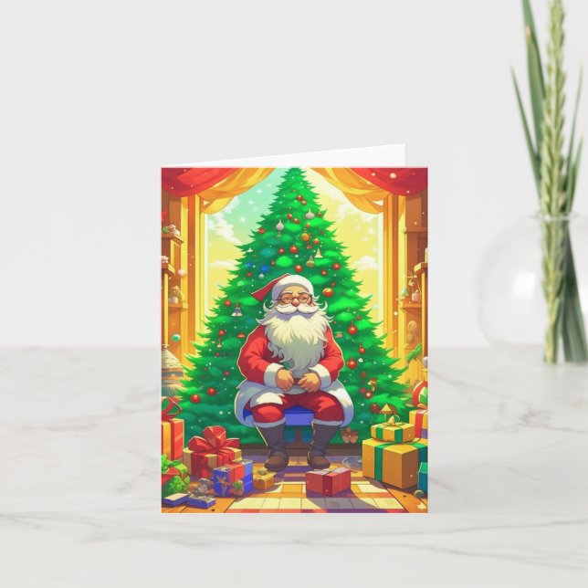 Carte Anime de Noël A - AI - Père Noël (Devant)