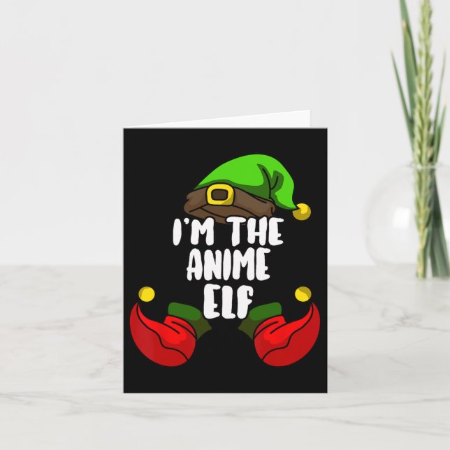 Carte Anime Elf Matching Family Group Christmas Party Pa (Devant)