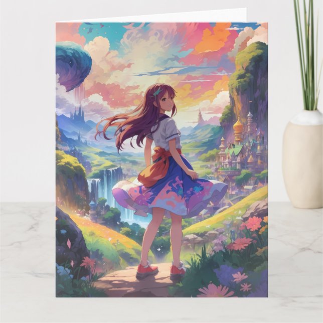 Carte Anime Girl on Adventure Large (Devant)