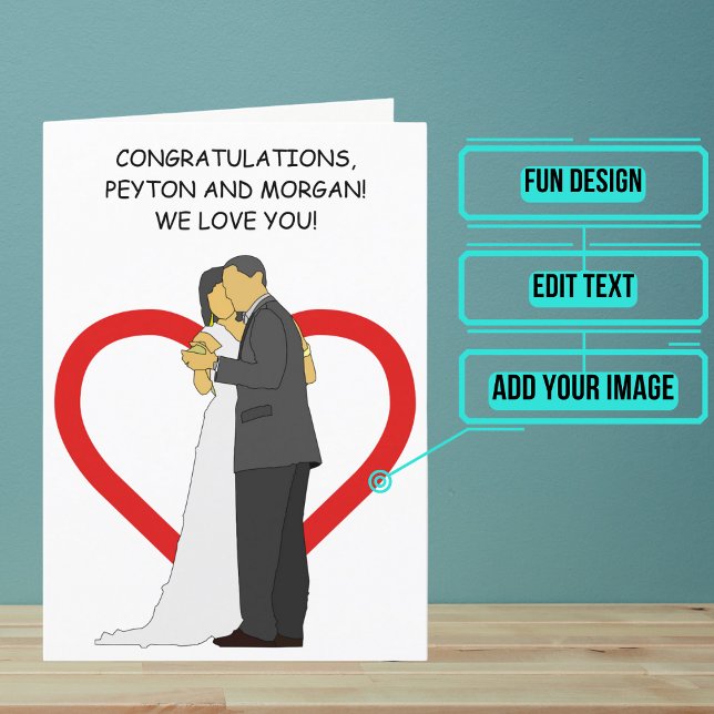 Carte Animé Jour de mariage des couples plus âgés Félici (Send your love and congratulations with a modern and unique twist.)