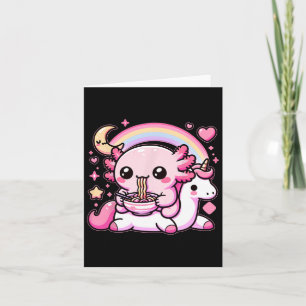 Carte Anime Kawaii Axolotl Manger Ramen Noodles Enfants 
