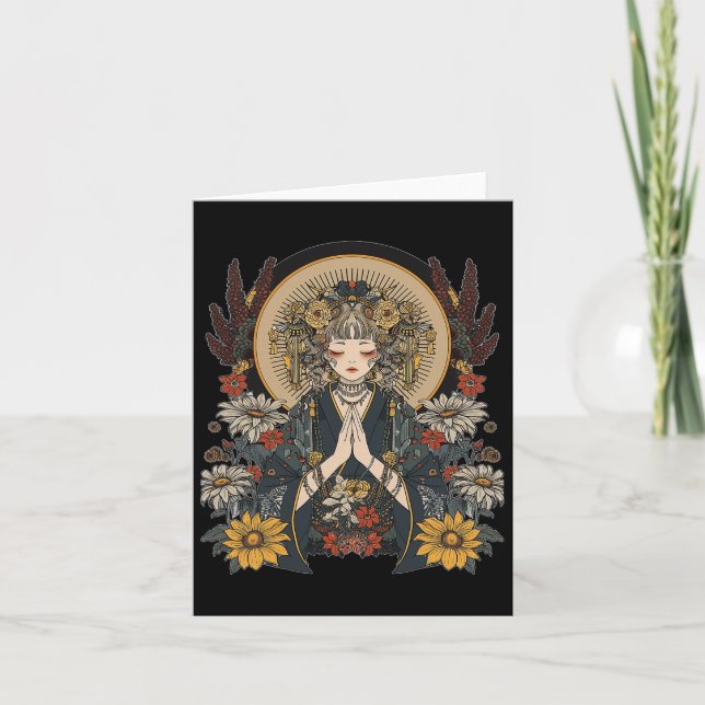 Carte Anime Manga Motif Mandala Art Anime (Devant)