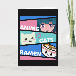 Carte Animés Chats Ramen Manga Cosplay Japon Kawaii Cade