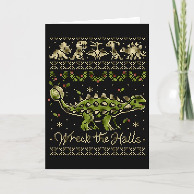 Carte Ankylosaurus Dinosaur Christmas Sweater  (Devant)