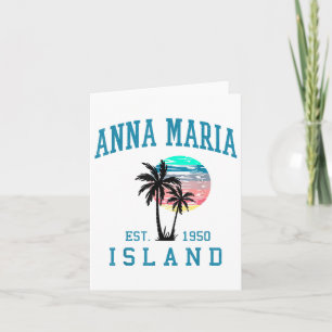 Carte Anna Maria Island Floride Plage Vintage Palmiers