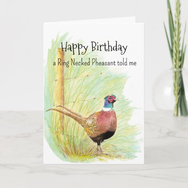Carte Anneau Necked Pheasseur Personnalité Anniversaire  (Devant)