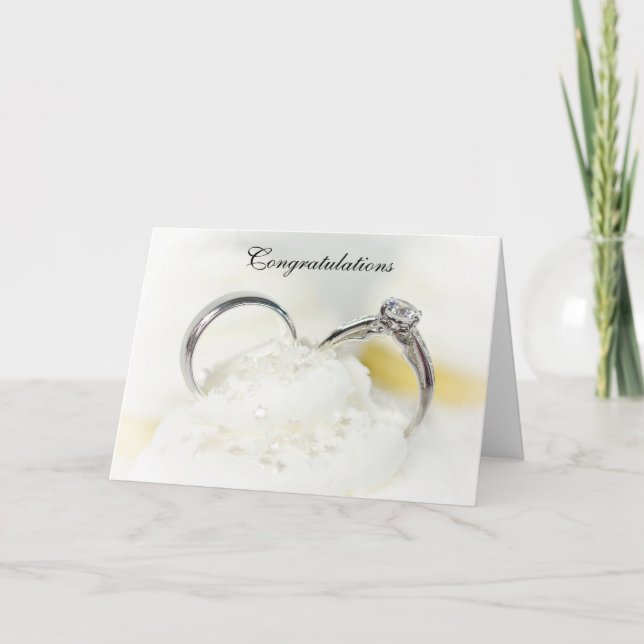 Carte Anneaux de mariage en glaçage (Devant)