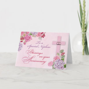 Carte Anneaux de mariage religieux de neveu Croix