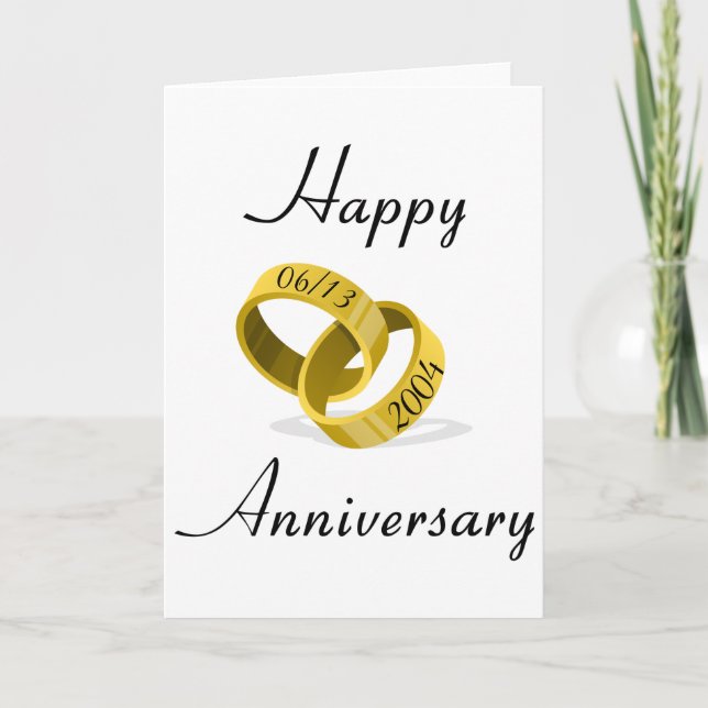 Carte Anneaux de verrouillage - Date de mariage personna (Devant)