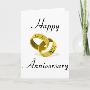 Carte Anneaux entrelacés - Date de mariage personnalisée