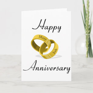 Carte Anneaux Mariages à verrouillage - Noms personnalis