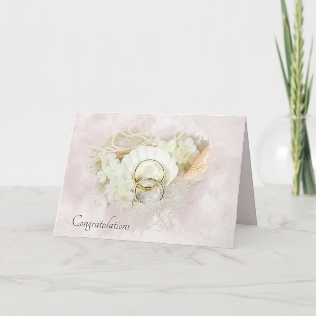 Carte Anneaux mariages en coquillage (Devant)
