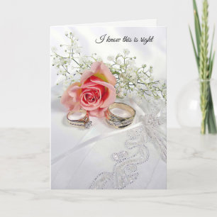Carte Anneaux mariages sur Coussin satiné
