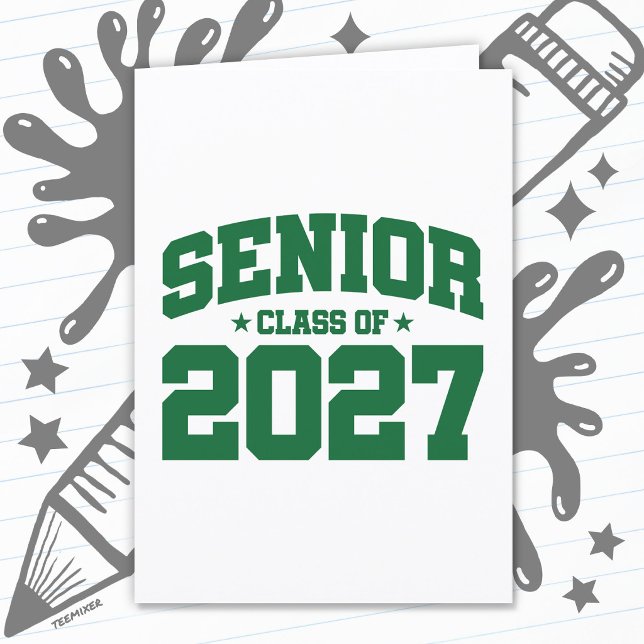 Carte Année de fin d'études Lycée Vert Terminale 2027 (Créateur téléchargé)