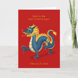 Carte Année de naissance du bébé dragon Annouement