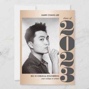 CARTE ANNÉE D'OR GRAY BOLD COLLEGE PHOTO GRAY