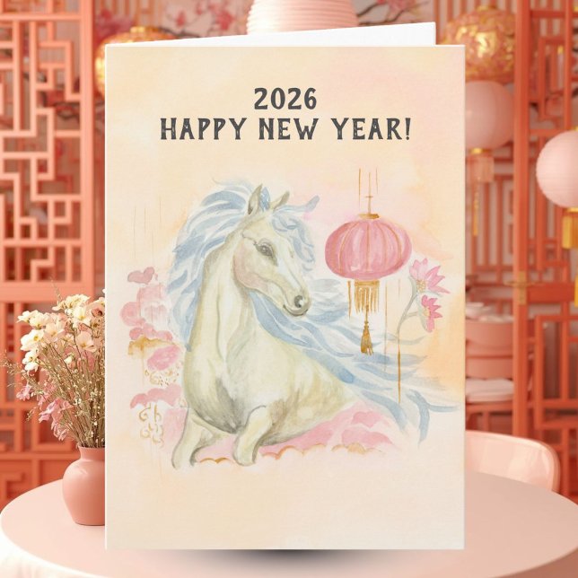Carte Année du Cheval 2026 Nouvel An Chinois (Créateur téléchargé)