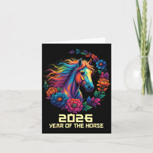 Carte Année du Cheval Heureux Chinois 1