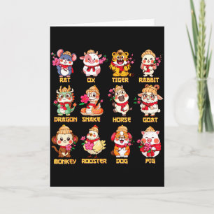 Carte Année du cheval Signe astrologique chinois Luna