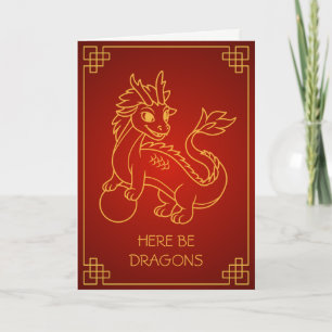 Carte Année du Dragon 2024 Chine Zodiac Blank