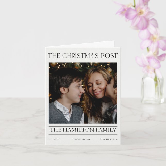 Carte Année en revue Journal de Noël 6 Photos pliées (Orchidée)