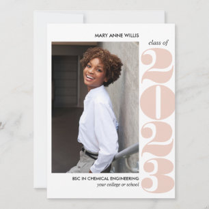 CARTE ANNÉE ÉPIQUE BLUSH PINK COLLEGE DIPLÔME PHOTO