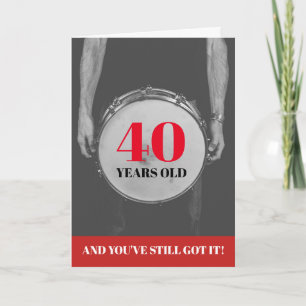 Carte Année modifiable Drummer Percussion Anniversaire C