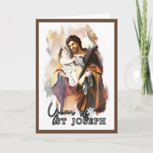 Carte Année religieuse de saint Joseph Enfant Jésus cath