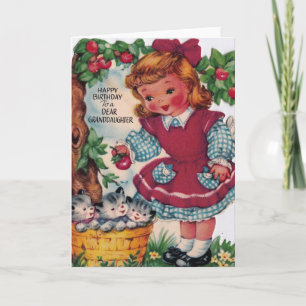 Carte Années 1930 Vintage Joyeux anniversaire petite-fil