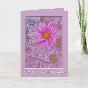Carte Anniversaire, 102nd, marguerites
