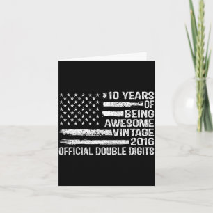 Carte anniversaire 10 ans double chiffres 10ème annivers