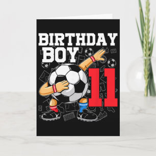Carte Anniversaire 11 ans pour garçons Football Soccer 1